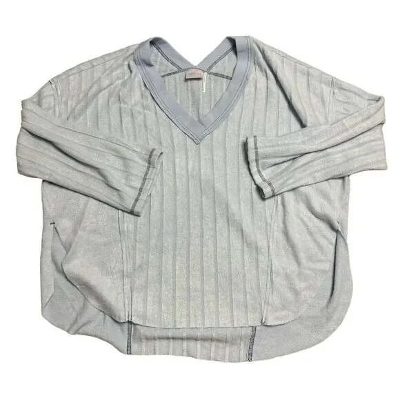 Out From Under Urbano Utfitters Size Medium Blue Raleigh V Neck Pullover Sweater - Picture 1 of 5